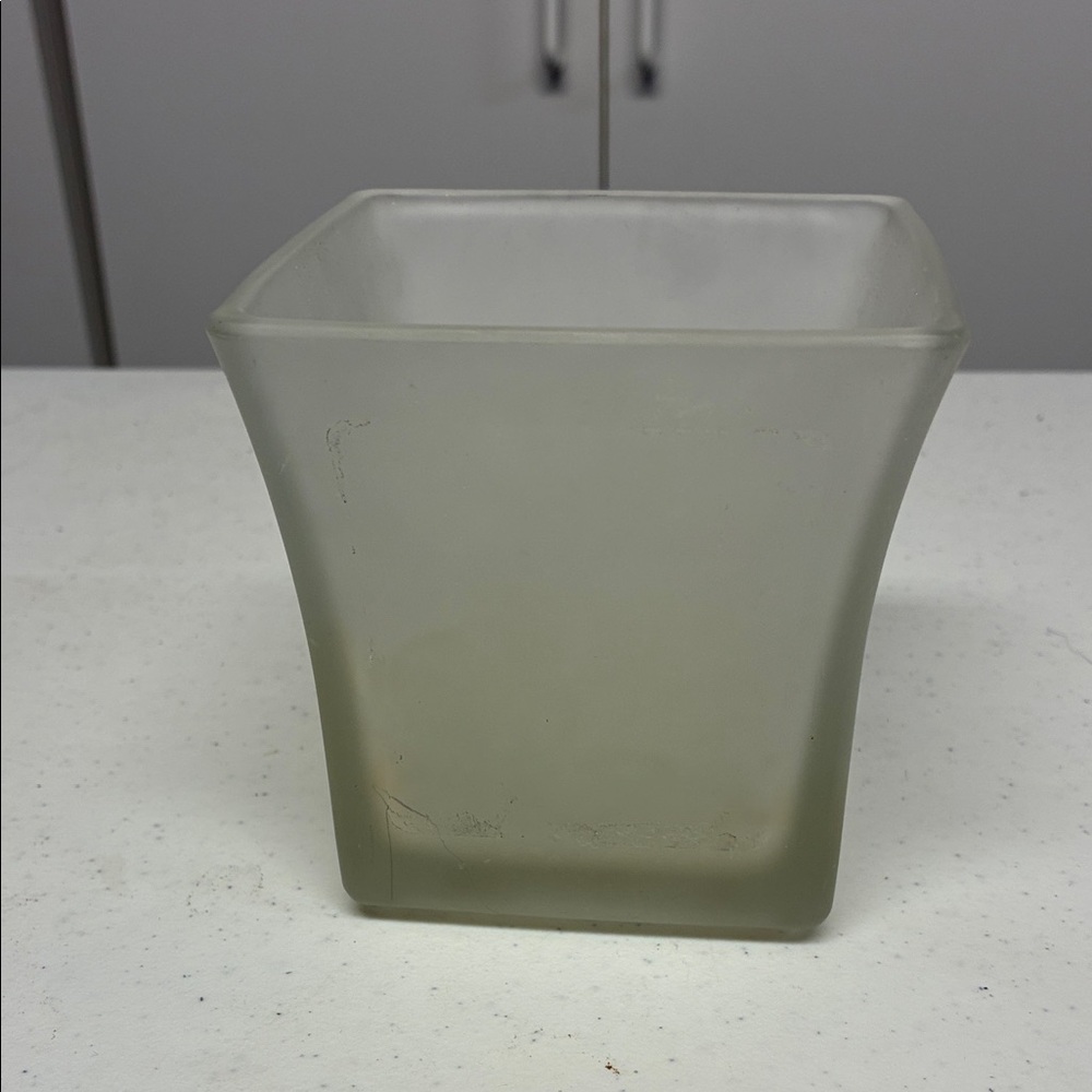 Frosted Glass Square Vase